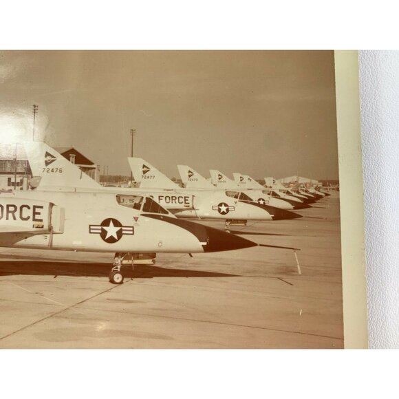 Vtg 1960s Official Photo of USAF Fighter Jet Plane 8x10 Interceptor Squadron Row - Picture 3 of 5